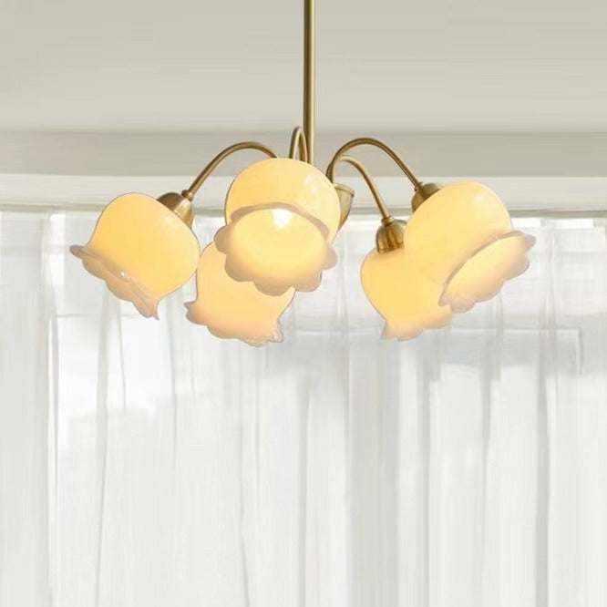Modern copper 8-head pendant light for cloakroom and dining room with contemporary design