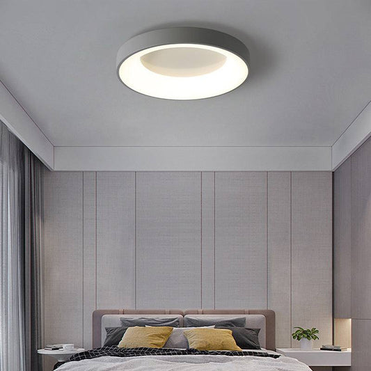 Modern minimalist bedroom ceiling lamp with iron frame and acrylic shade
